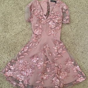 Floral and pink shein dress